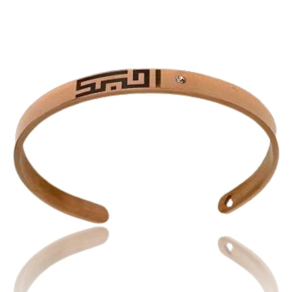 Rannekoru ruusukulta teksti "Bahebak" arabialainen veistetty sydän Pink gold one size