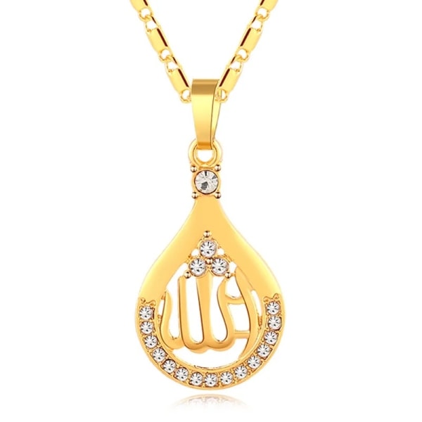 Klassisk halskjede i gullfarge Midtøsten islamsk vanndråpe Gold one size