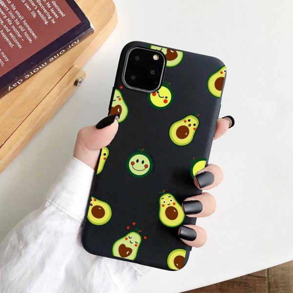 iPhone 12 Pro Max case glad avocado grøn sort Green one size