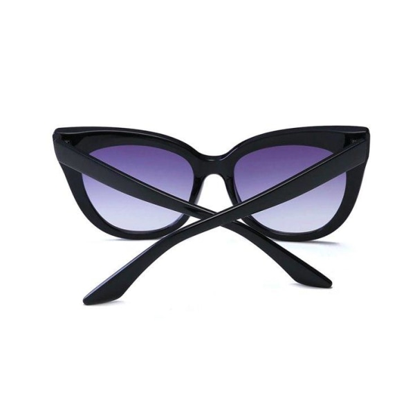 Store sorte cateye solbriller UV400 lilla glas Black one size