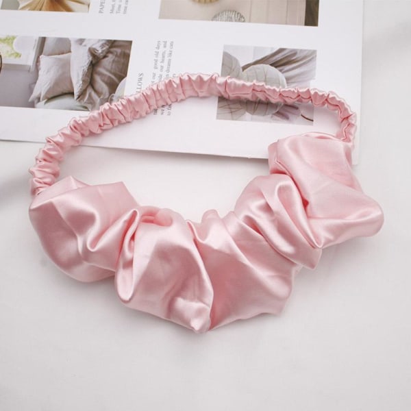 Otroligt vackert delikat hårband i silke vit & rosa White one size
