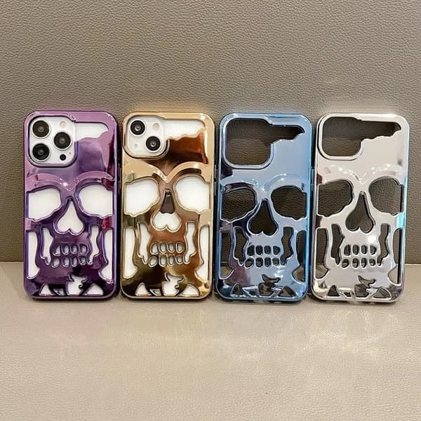 Metallic Skeleton Mobile Cover til iPhone 14 Plus - Premium besk Gold one size