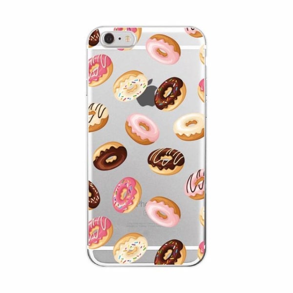 iPhone 12 Pro Max gennemsigtigt etui med donuts med chokolade pi Transparent one size