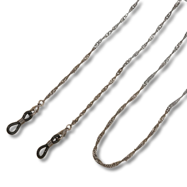 Kierretty ketju aurinkolaseille Retro Vintage hopeanharmaat lasit Silver one size