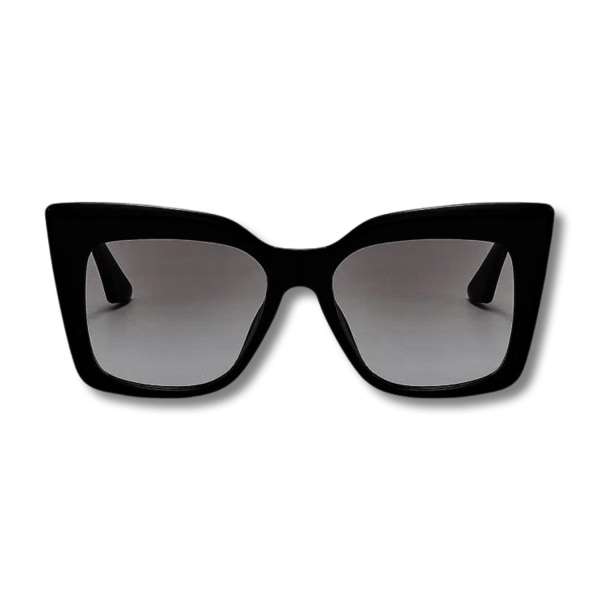 Store svarte cat-eye solbriller vintage retro oversize 2023 Black one size