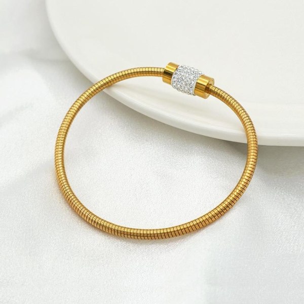 Armband med berlocker nazar hand fatima och strass - guldplätera Gold one size