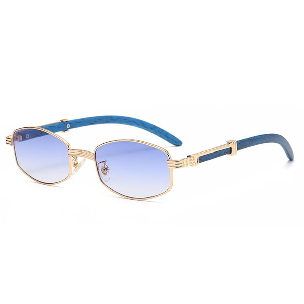 Unike trendy solbriller for menn hip hop små gull tredetaljer Blue one size