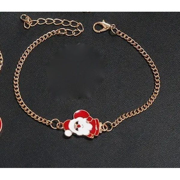 Beautiful fun bracelet moon with Santa and sack Gold one size