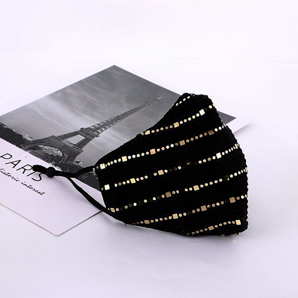 Fashion Mask pailletter mundbeskyttelse i flere farver vaskbar bomuld Purple one size
