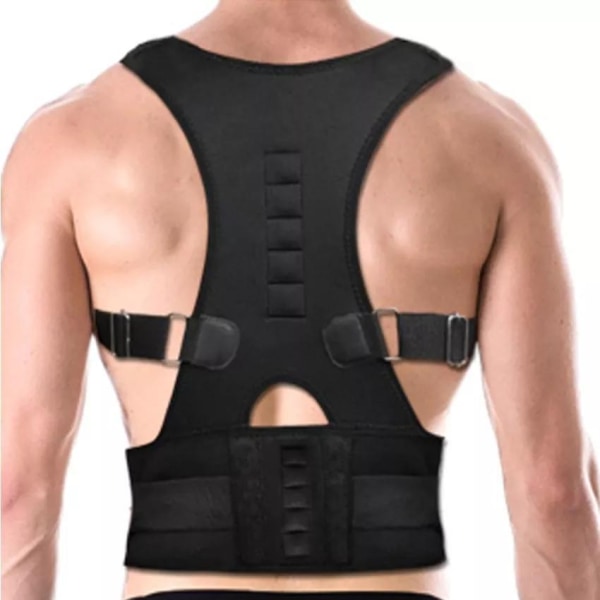 Neopren ortopedisk ryggrätare ryggstöd för hållning justerbar ry Black XXL