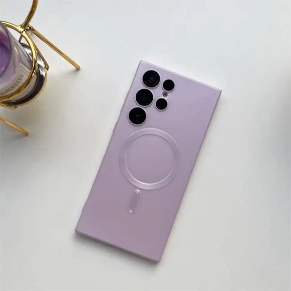 S23 Ultra 5G mobilveske - Feel the Power of Metal støtter magnet Pink one size