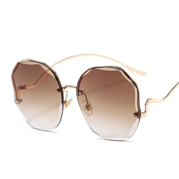 Store retro solbriller med buet skall 70-talls brunt gull Brown one size  8a67 | Brown | Retro | Fyndiq