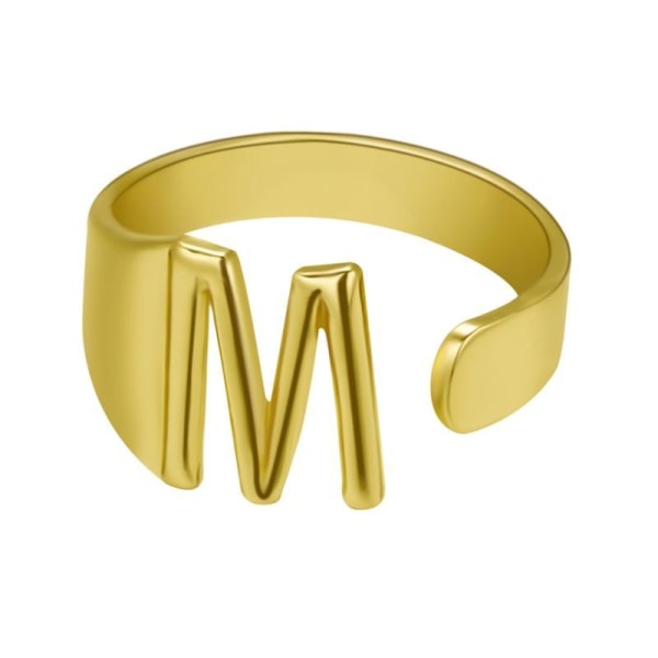 Guldpläterad ring med bokstäver minimalistisk justerbar Gold one size