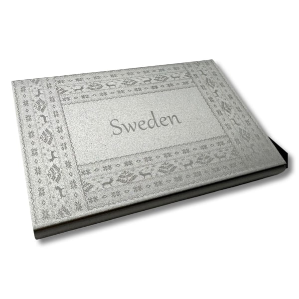 Gavekortholder for kredittkort & visittkort Sverige mønster Silver