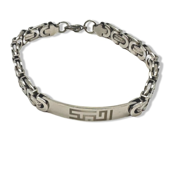 Armbånd med tekst ''Bahebak'' arabisk gave til man stål Silver one size