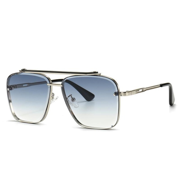 Pilot-mærket trendy solbriller til mænd sommeren 2022 Silver one size