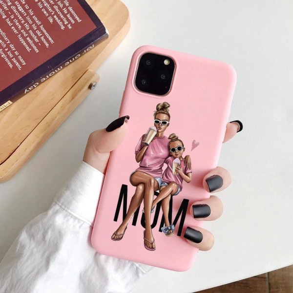 iPhone 13 Pro Max Mini deksel mamma datter rosa søt søt Pink one size