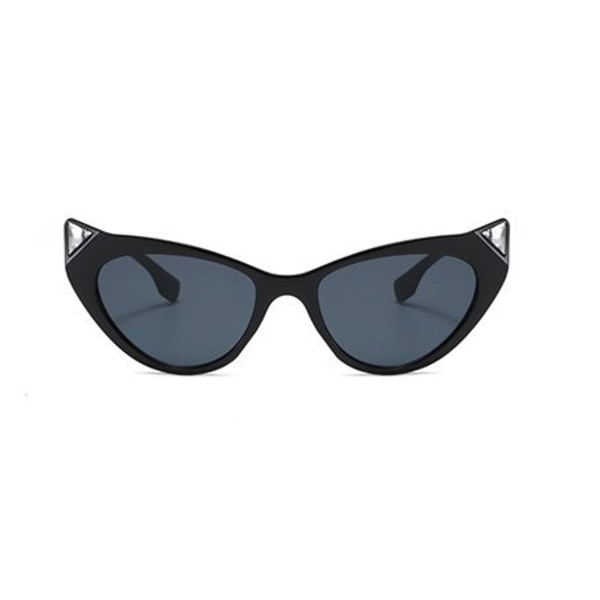 Spisse solbriller med diamant inspo 50s UV400 Crisis Black one size