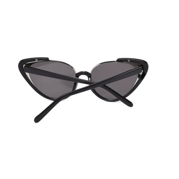 Snygga Svarta 2024 Metall Cat-Eye Solglasögon för kvinnor Svart one size