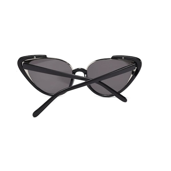Tyylikäs musta 2025 metallinen Cat-Eye aurinkolasit naisille Black one size