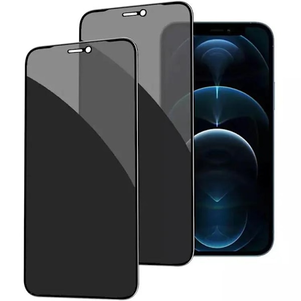 Helt täckande anti-spion privatliv screen protector 14 Pro Max Svart one size