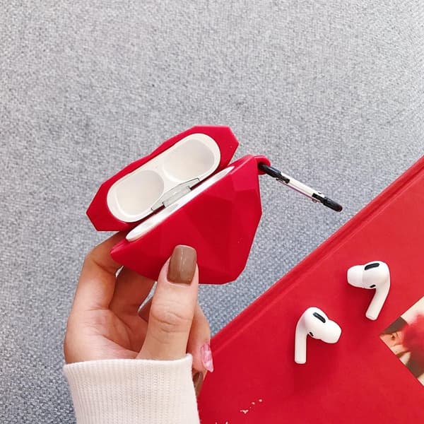 AirPods 3! Hjerteformet stødsikker Shell 3D rødt hjerte Red one size