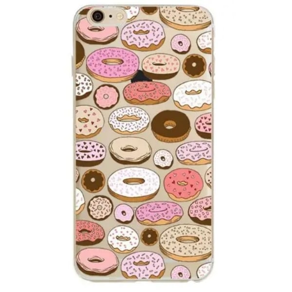 iPhone 13, Pro & Max transparent case med donuts m choklad rosa Transparent one size