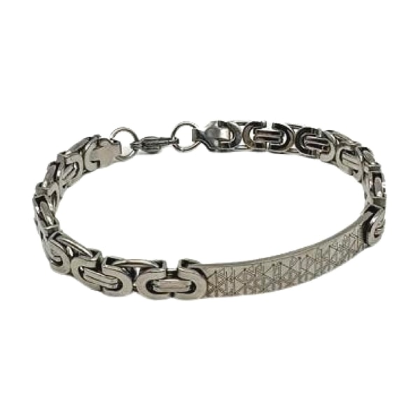 Stainless steel bracelet for men with a cool pattern Silver one size