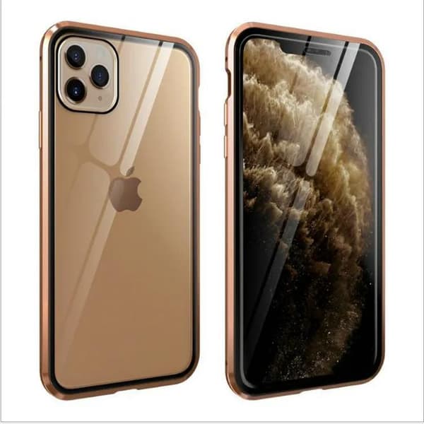 iPhone 14 Pro - 360 graders full beskyttelse med front og bakside - antispion Gold