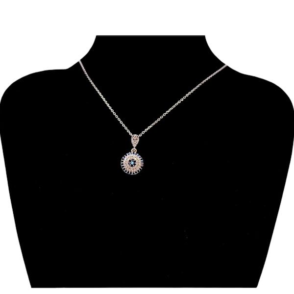 Nazar-kaulakoru 925 hopeaa värikkäillä zirkoniakivillä - tyylikkäät suojaavat korut Silver one size