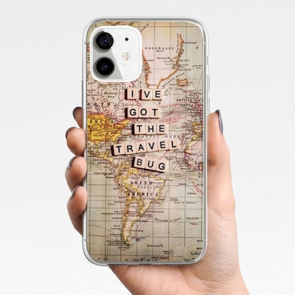 iPhone 12 Pro Max -kuori kartalla  'got the travel bug' Beige one size