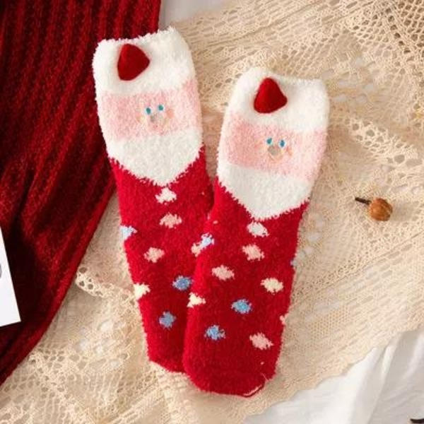 Roliga sköna strumpor sockor tomte jul jultomte stl 37-42 Röd one size