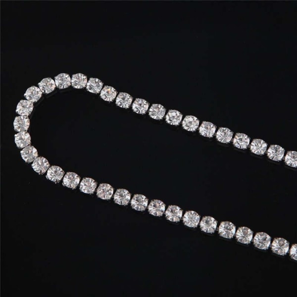 Long beautiful chains with zircon stones gold-plated chain Christmas present Silver one size