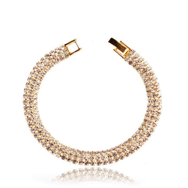 Vackert armband med diamanter lyx gåva guld för kvinnor Guld one size
