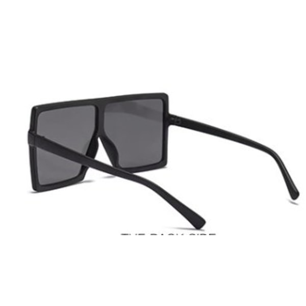 Firkantede overdimensjonerte solbriller UV400 Kim Black one size