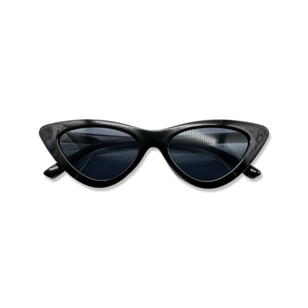 Svarte cat-eye solbriller vintage retro materiale av høy kvalite Black one size
