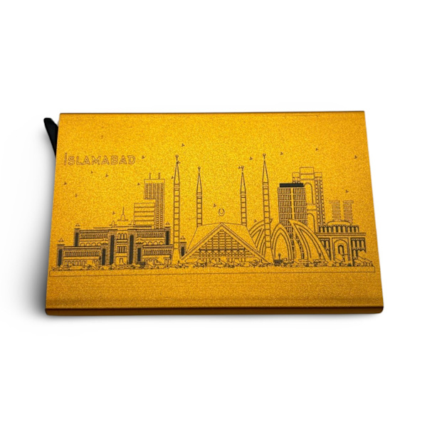 Islamabad Pakistan skyline guld kreditkortshållare - hållbar kortplånbok med anti skim Guld