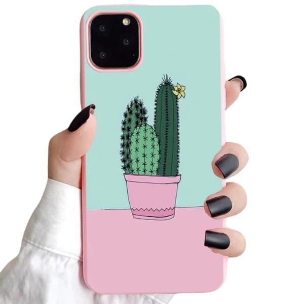 iPhone 12 & 12 Pro 3-PACK cover cactus mona-lisa flowers Grey one size