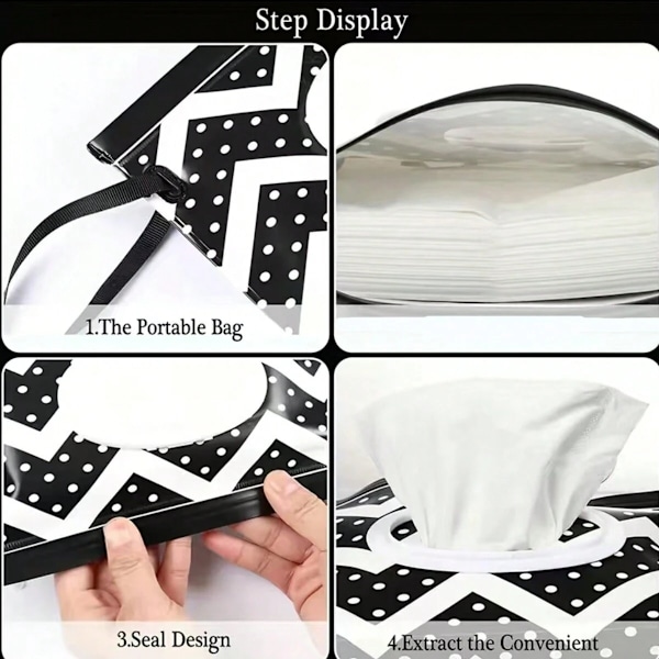 2-PAKK! Etui til babyservietter, reisepapirholder, oppbevaringspose for servietter, gjenbrukbar reiseserviettpose, maskeposer, silkeposer, servietter Pink one size
