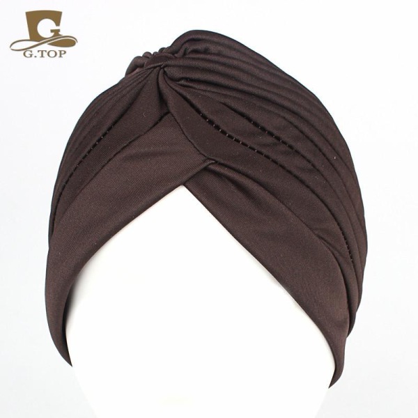 Turban i lyxiga färger wrap hår passar alla Creme one size