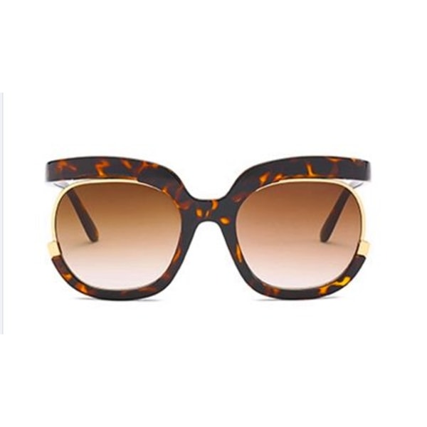 Super stilige 2024 mote overdimensjonerte solbriller for kvinner Brown one size