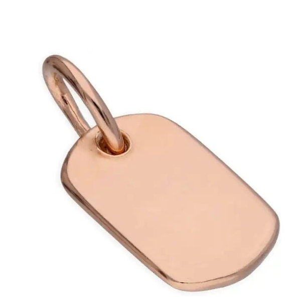 Kullattu miesten merkki yksinkertaisella ketjulla - 2 x 2,5 cm kultaa, hopeaa ja ruusukultaa Pink gold one size