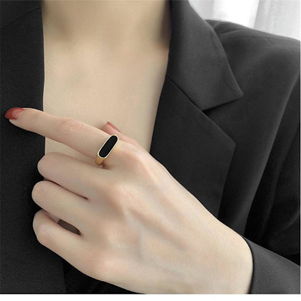 Noorzai Scandinavia-Minimalist ring with white or black enamel White White 