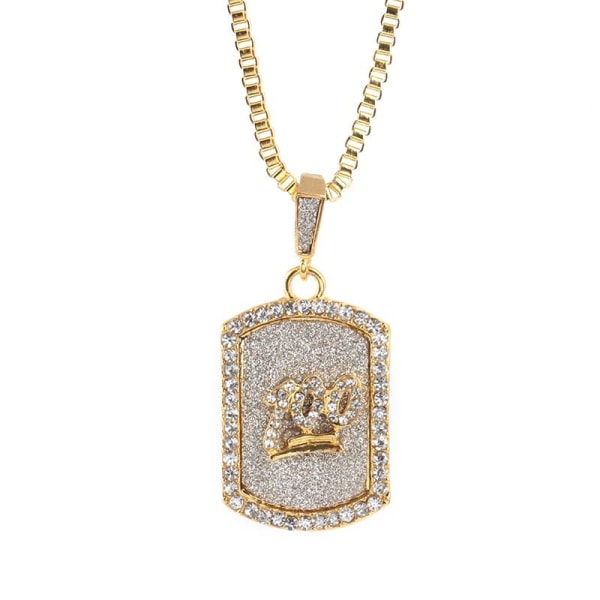 Hip hop chain military badge 100 in gold and diamonds Gold one size