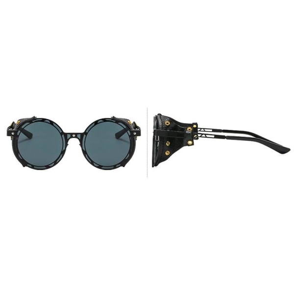 Gotiske motorcykel solbriller vintage runde solbriller punk Black one size 6fc0 | Sort | & geometri | Fyndiq
