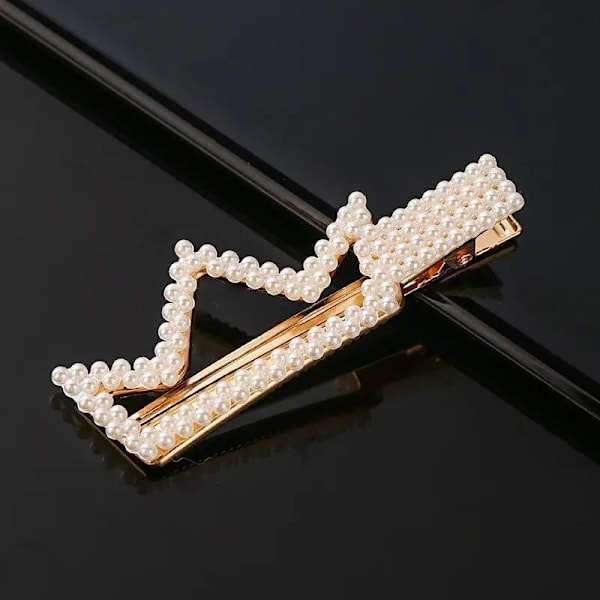 Stilfulde og elegante hårnåle med sløjfe, krone, hjerte og perler - til kvinder White one size