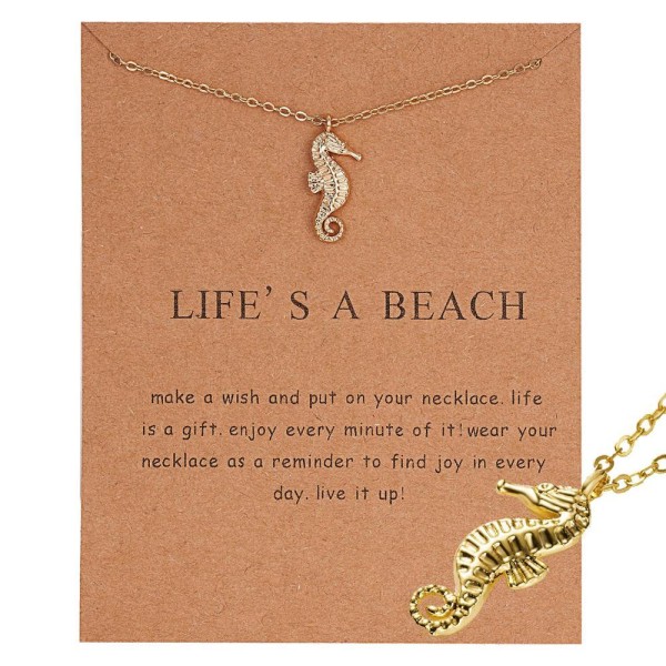Life's a beach - halsband med sjöhäst 18K gul 2ab7 | Fyndiq