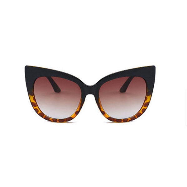 Stora cateye solglasögon UV400 leopard Brun one size