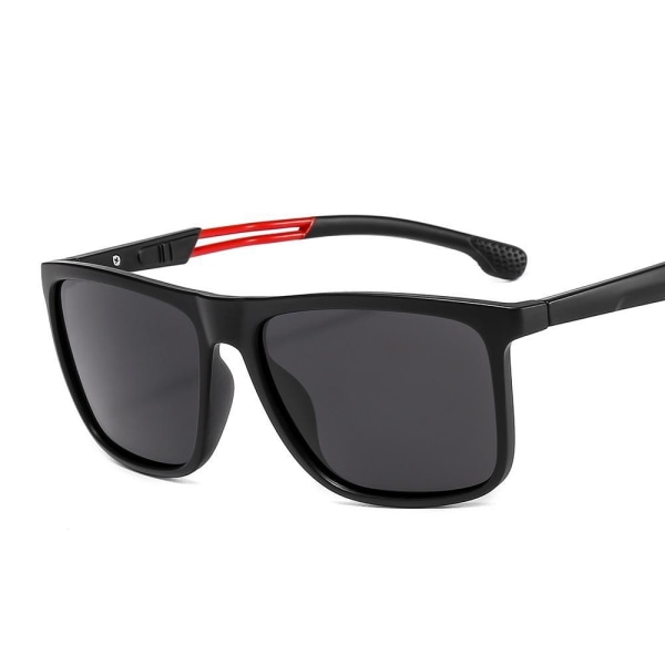 Polariserede solbriller til mænd til udendørs brug røde detaljer Black one size