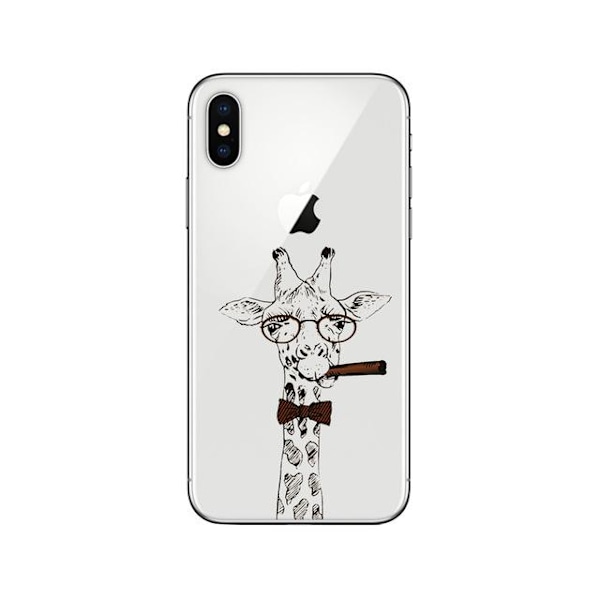 iPhone 12 Pro Max kuori hauska kirahvi rusetilla ja sikarilla White one size